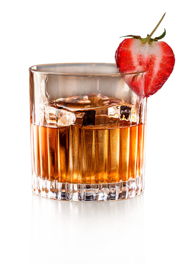 Mr. Brugal-old fashioned na jahodovom sirupe, doplnený bublinkami